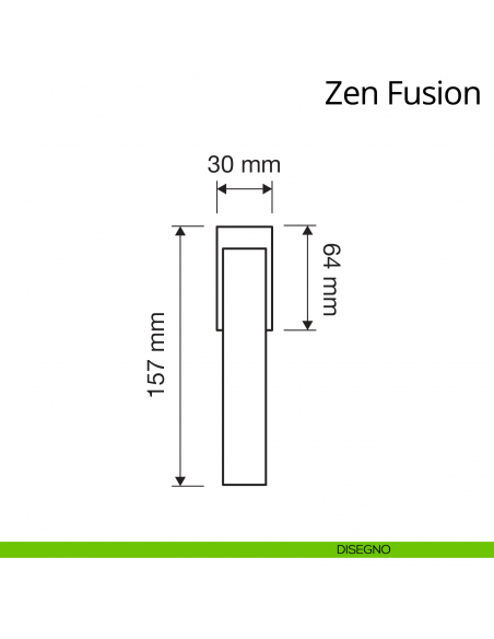 Maniglia per finestra martellina DK Zen Fusion Linea Calì disegno
