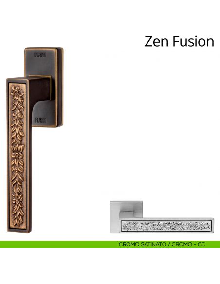 Maniglia per finestra martellina DK antintrusione Zen Fusion Linea Calì cromo satinato + cromo