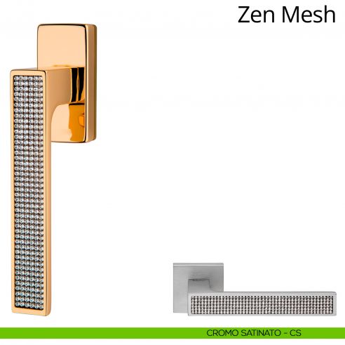 Maniglia per finestra con Swarovski martellina DK Zen Mesh Linea Calì cromo satinato
