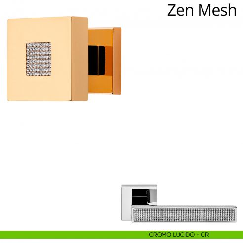 Pomolo con Swarovski per porta fisso Zen Mesh Linea Calì cromo lucido