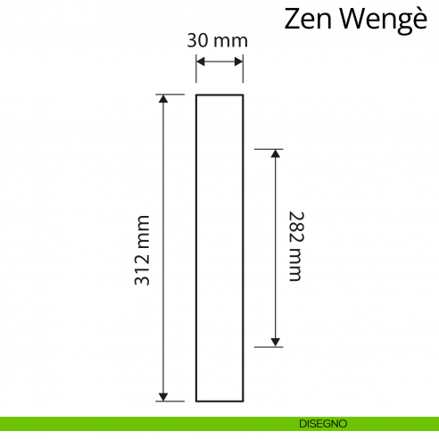 Maniglione con Legno per porta dritto Zen Wengè Linea Calì disegno