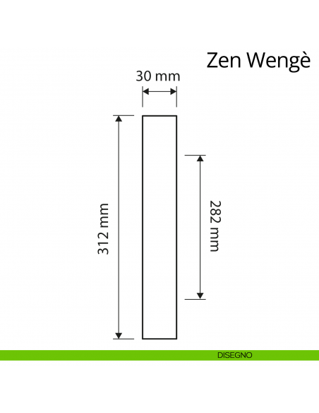 Maniglione con Legno per porta dritto Zen Wengè Linea Calì disegno