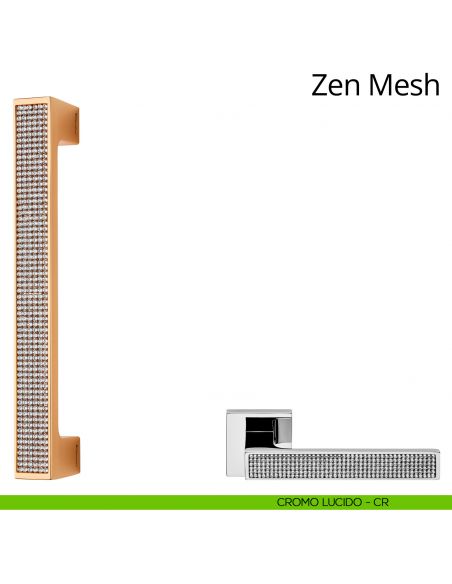 Maniglione con Swarovski per porta dritto Zen Mesh Linea Calì cromo lucido