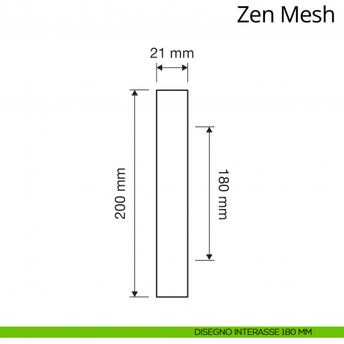 Maniglione con Swarovski per porta dritto Zen Mesh Linea Calì interasse 180 mm