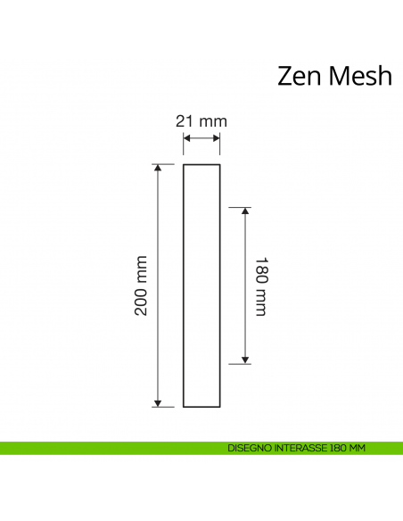 Maniglione con Swarovski per porta dritto Zen Mesh Linea Calì interasse 180 mm