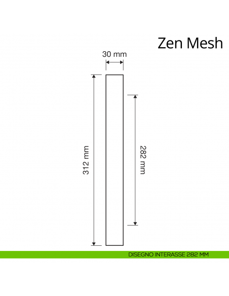 Maniglione con Swarovski per porta dritto Zen Mesh Linea Calì interasse 282 mm