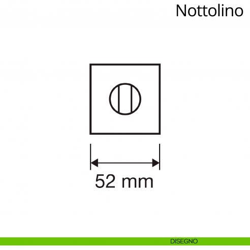 Nottolino per porta 007 Linea Calì con rosetta quadrata disegno