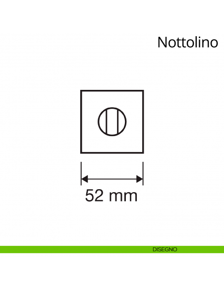 Nottolino per porta 007 Linea Calì con rosetta quadrata disegno