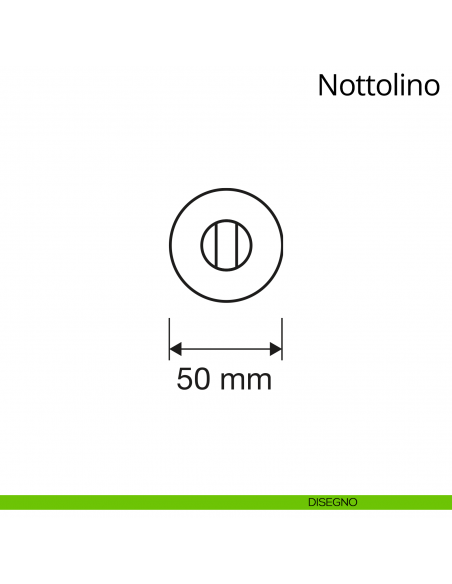 Nottolino per porta 011 Linea Calì con rosetta tonda disegno