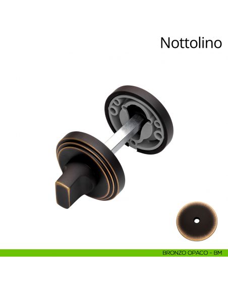 Nottolino per porta 004 Linea Calì con rosetta tonda bronzo opaco