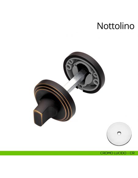 Nottolino per porta 004 Linea Calì con rosetta tonda cromo lucido