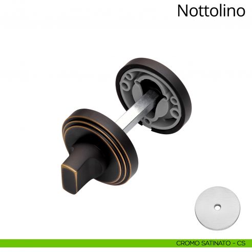 Nottolino per porta 004 Linea Calì con rosetta tonda cromo satinato