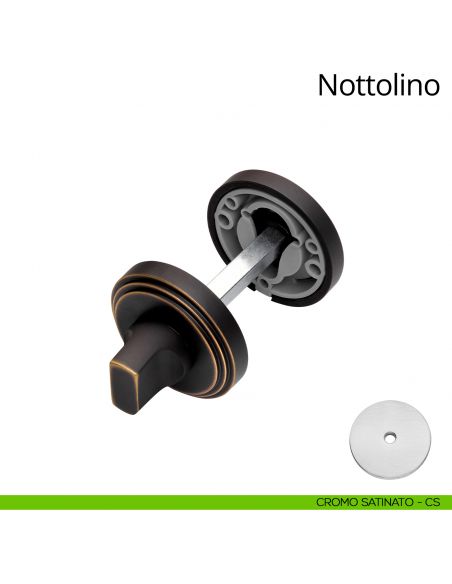 Nottolino per porta 004 Linea Calì con rosetta tonda cromo satinato