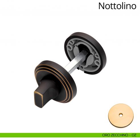 Nottolino per porta 004 Linea Calì con rosetta tonda oro zecchino