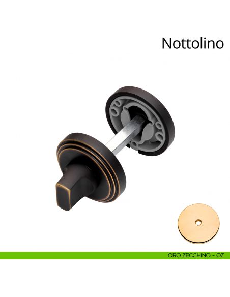 Nottolino per porta 004 Linea Calì con rosetta tonda oro zecchino