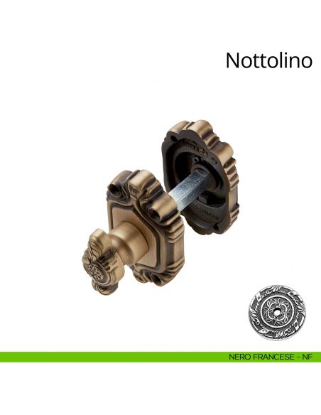 Nottolino per porta 005 Linea Calì con rosetta sagomata nero francese