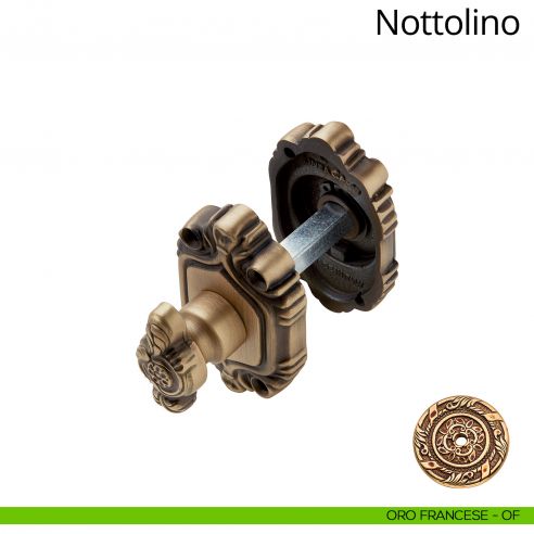 Nottolino per porta 005 Linea Calì con rosetta sagomata oro francese