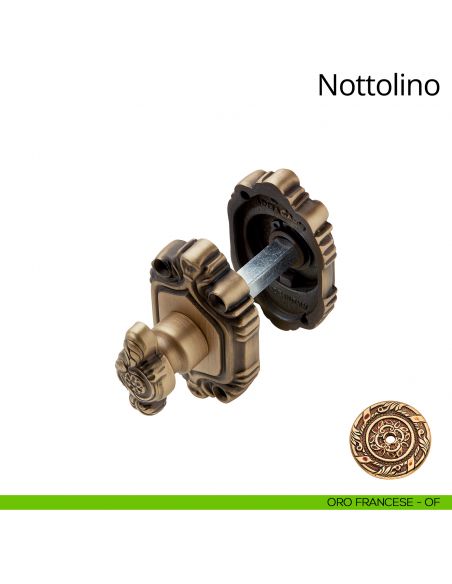 Nottolino per porta 005 Linea Calì con rosetta sagomata oro francese