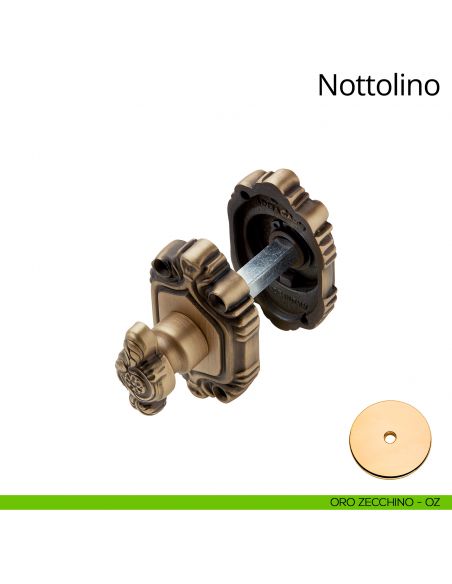 Nottolino per porta 005 Linea Calì con rosetta sagomata oro zecchino