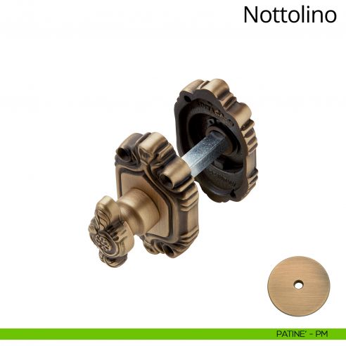 Nottolino per porta 005 Linea Calì con rosetta sagomata patinè