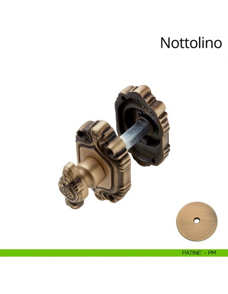 Nottolino per porta 005 Linea Calì con rosetta sagomata patinè