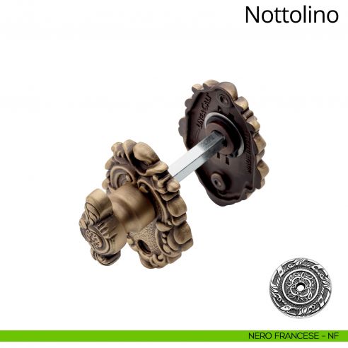 Nottolino per porta 008 Linea Calì con rosetta sagomata nero francese
