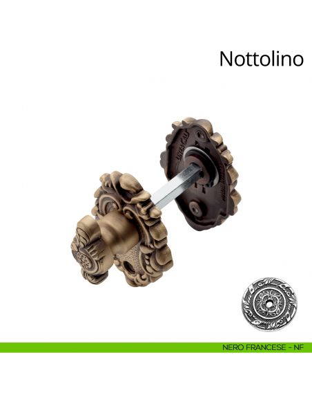 Nottolino per porta 008 Linea Calì con rosetta sagomata nero francese