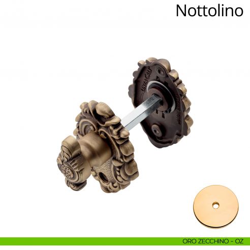 Nottolino per porta 008 Linea Calì con rosetta sagomata oro zecchino