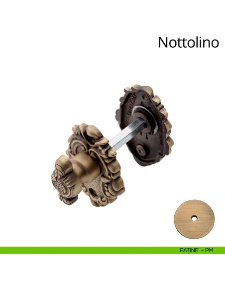 Nottolino per porta 008 Linea Calì con rosetta sagomata patinè