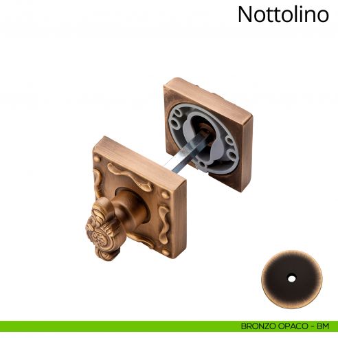 Nottolino per porta 007 Linea Calì con rosetta quadrata bronzo opaco