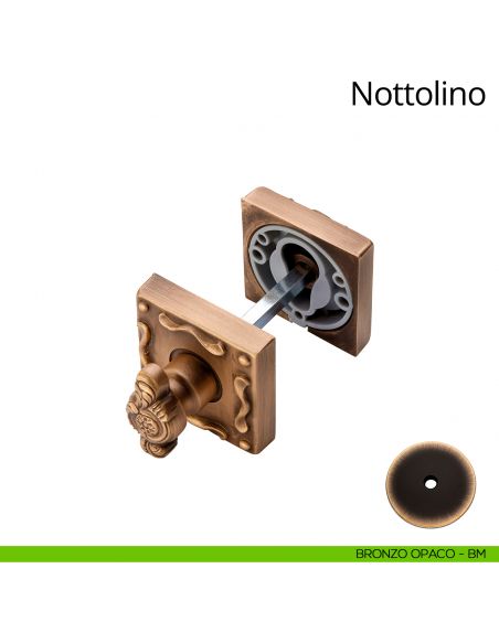 Nottolino per porta 007 Linea Calì con rosetta quadrata bronzo opaco