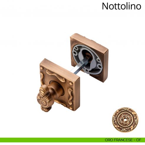 Nottolino per porta 007 Linea Calì con rosetta quadrata oro francese