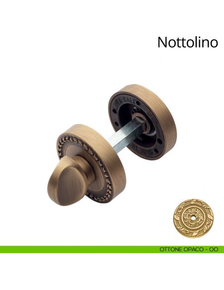 Nottolino per porta 009 Linea Calì con rosetta tonda ottone opaco