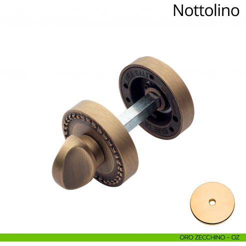 Nottolino per porta 009 Linea Calì con rosetta tonda oro zecchino