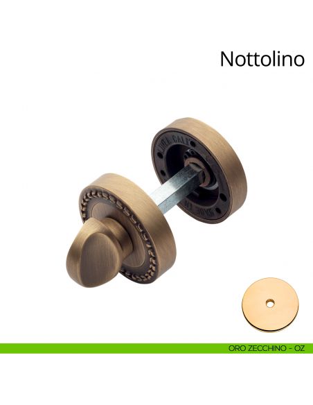 Nottolino per porta 009 Linea Calì con rosetta tonda oro zecchino