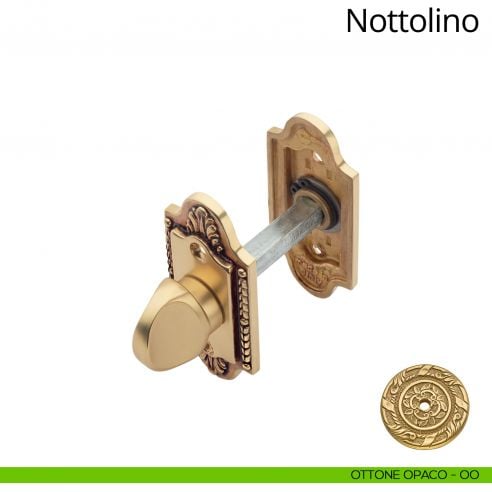 Nottolino per porta 010 Linea Calì con rosetta sagomata ottone opaco