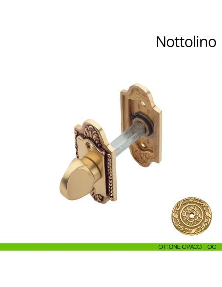Nottolino per porta 010 Linea Calì con rosetta sagomata ottone opaco