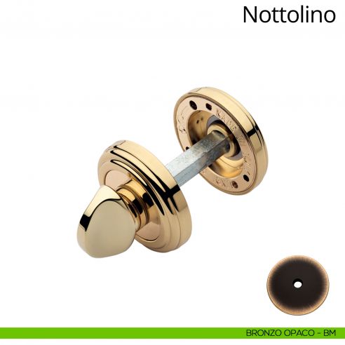 Nottolino per porta 011 Linea Calì con rosetta tonda bronzo opaco
