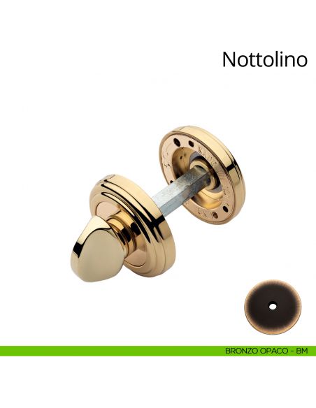 Nottolino per porta 011 Linea Calì con rosetta tonda bronzo opaco