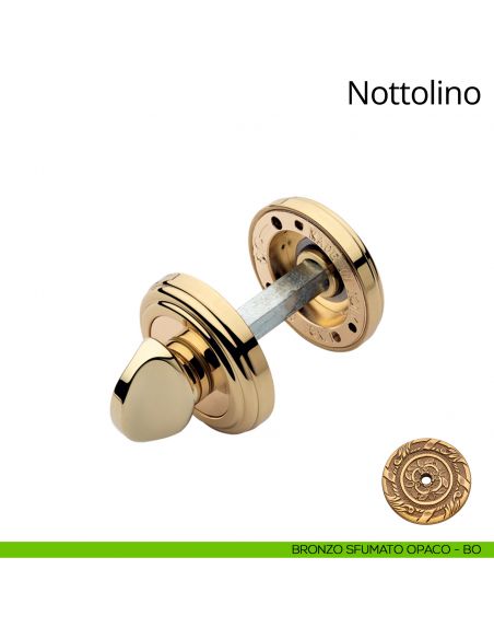 Nottolino per porta 011 Linea Calì con rosetta tonda bronzo sfumato opaco