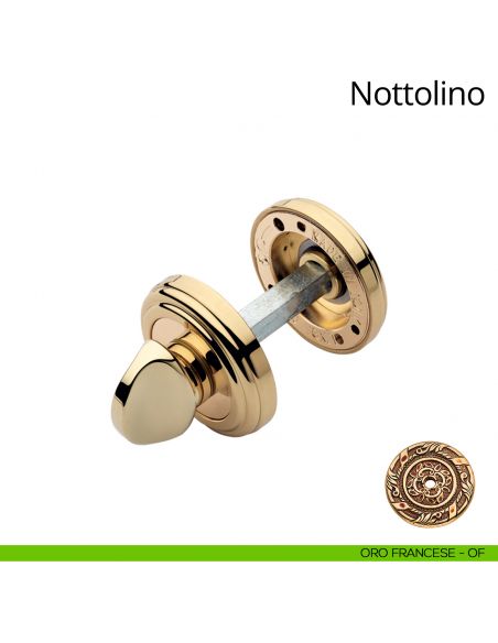 Nottolino per porta 011 Linea Calì con rosetta tonda oro francese