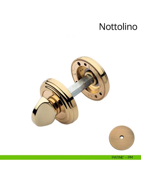 Nottolino per porta 011 Linea Calì con rosetta tonda patinè