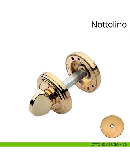 Nottolino per porta 011 Linea Calì con rosetta tonda ottone vibrato