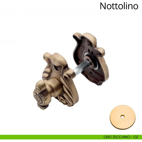 Nottolino per porta 015 Linea Calì con rosetta sagomata oro zecchino