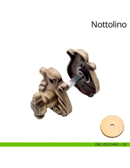 Nottolino per porta 015 Linea Calì con rosetta sagomata oro zecchino