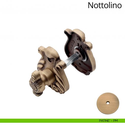 Nottolino per porta 015 Linea Calì con rosetta sagomata patinè