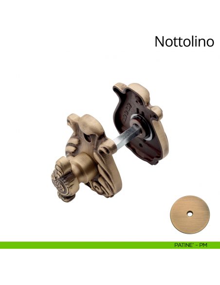 Nottolino per porta 015 Linea Calì con rosetta sagomata patinè