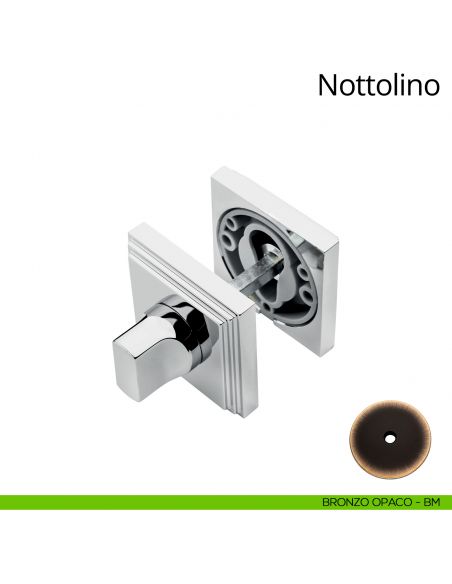 Nottolino per porta 016 Linea Calì con rosetta quadrata bronzo opaco
