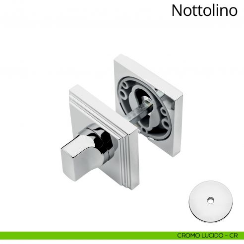 Nottolino per porta 016 Linea Calì con rosetta quadrata cromo lucido