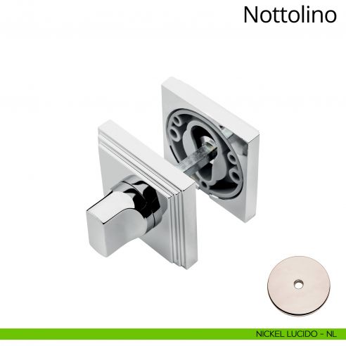 Nottolino per porta 016 Linea Calì con rosetta quadrata nickel lucido